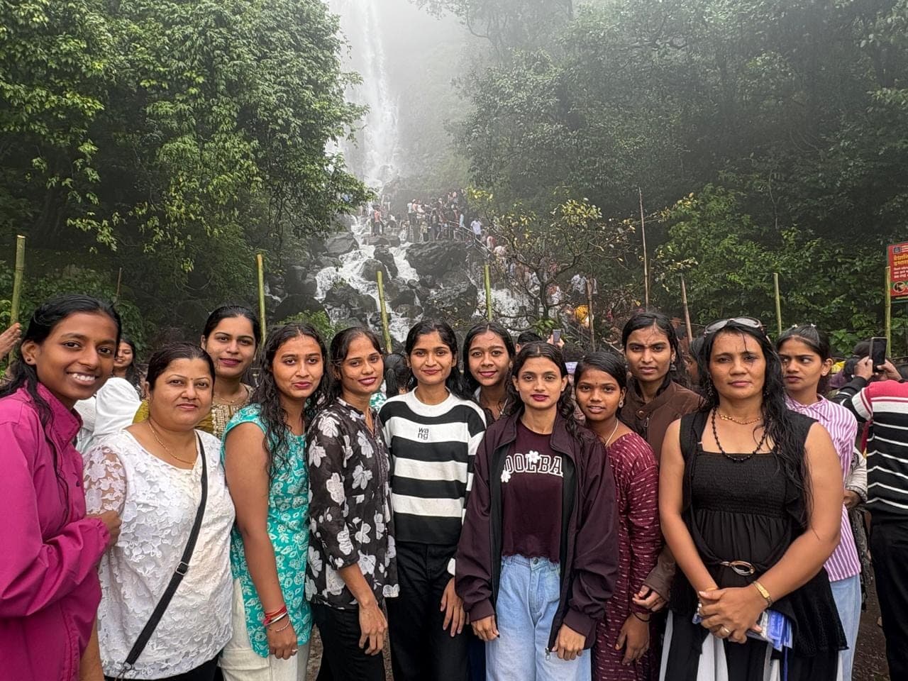 The batch lined up along the trail leading to the falls