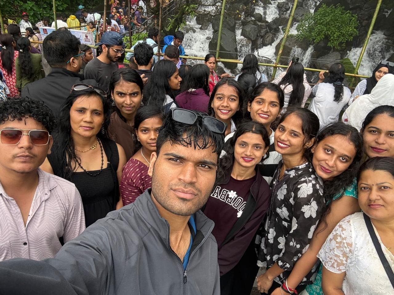 A selfie that somehow fits half the batch in